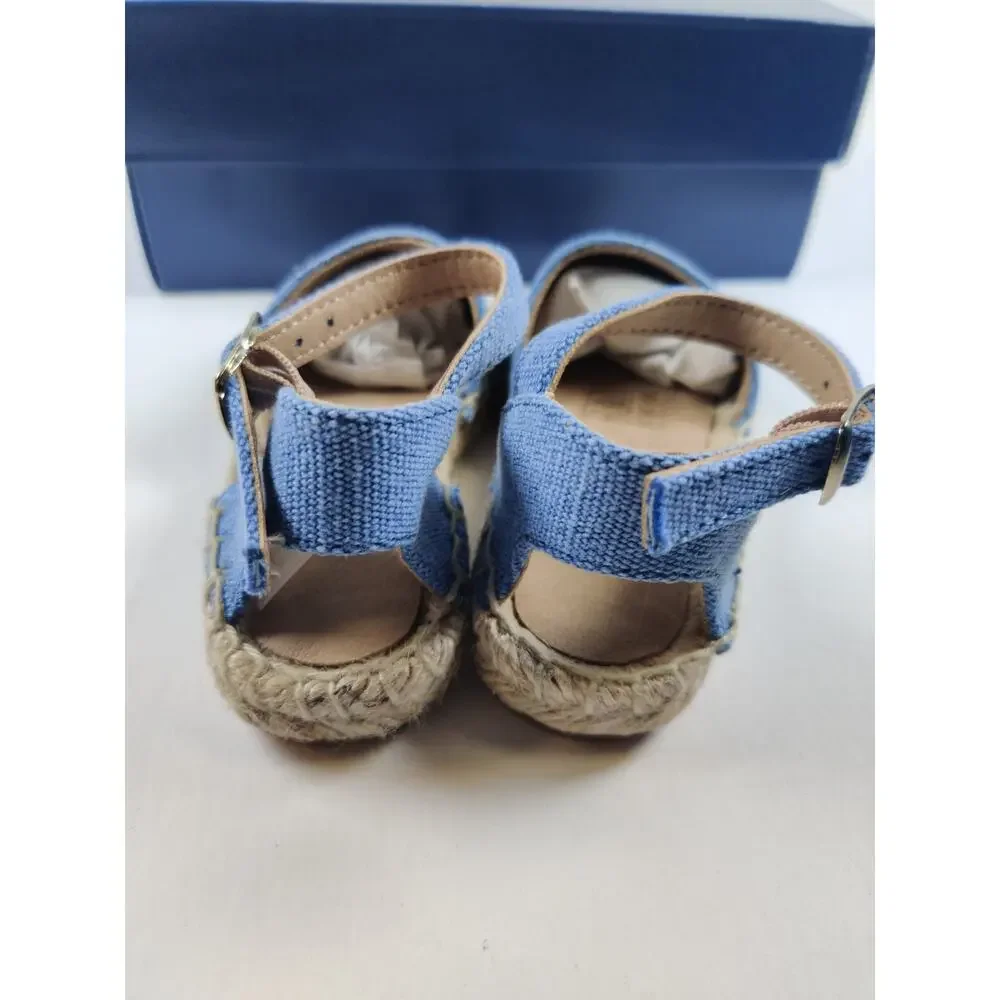 Polo Ralph Lauren Toddler Espadrille Blue Holbrook Girl's Size 6 Canvas Sandals